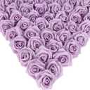 Foam Roses, 200PCS Artificial Roses Heads 1.97in Fake Roses Foam Flowers for Craft DIY Wedding Party Home Decoration (Lilac)