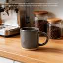 OTAGO Coffee Mugs for 4, 12 oz Mug Set, Partially Unglazed Base,Dringking Cup with Handle for Coffee, Tea, Cocoa, Milk, Gray
