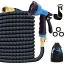 J&B XpandaHose 100ft Expandable Garden Hose – Ultra-Strong 3750D, 4-Layer Latex Core, Brass 3/4" Connectors, 10-Pattern Nozzle & Storage Bag – Lightweight, Kink-Reducing, Leak-Resistant