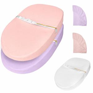 Baby Changing Pad, Muslin Diaper Changing Pad with Waterproof Lining, Changing Table Pads for Dresser with 2 Pack Muslin Covers(Pink + Purple)