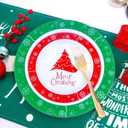 Rubtlamp 60PCS Christmas Plastic Plates, White Plastic Plates With Red and Green Christmas Tree, christmas Party Disposable Plate Include 30 Green Dinner Plate, 30 Red Salad Platos