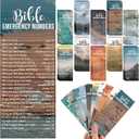 100 Pcs Emergency Numbers Bookmarks Gifts Christian Bookmarks Bulk Bible Verse Cards Inspirational Scripture Cards Bulk for Church Members Sunday School Welcome Gifts (English)