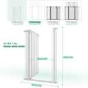 51" Extra Tall Cat Gate 28.5"-35" Wide, Auto Close, Pressure Mounted, for Cats & Small Dogs, Hallway, Stairs, Kitchen,Pet Gate,White