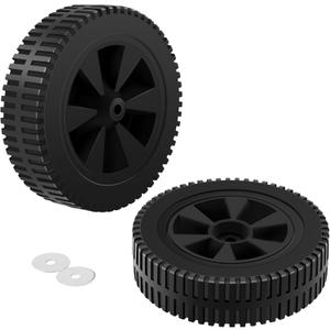G437-0037-W1 Grill Wheels Replacement Parts for Charbroil Gas2coal 463344015 463436215 463347017 463343015 463376017 463432215 Kenmore 415.16123801 - Plastic Black 7 Inch BBQ Wheels 2PCS