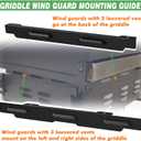 2 x Magnetic Wind Blockers for Blackstone 36" Wind Guards, 1565 Stainless Steel Wind Screens Compatible with Griddle Rear Grease Cup Hood, Valentines Day Grilling Gifts for BBQ Lover