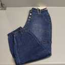Flamingals Straight Leg Button Fly Jeans for Women Multi Pocket Mid Rise Jeans Without Belt Denim Pants (Large)