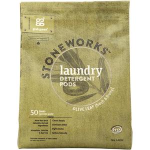 Grab Green Stoneworks Laundry Detergent Pods, Olive Leaf, 50 Loads (Pack of 1) - EPA Safer Choice Certified, Powered by Naturally Derived Plant & Mineral-Based Powder