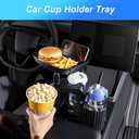 Car Cup Holder Tray Table 10-inch Car Food Tray Portable 4-in-1 Car Cup Holder Extender 360 Rotating with Phone Holder Essential for Road Trips