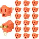 20 Pieces 3 Prong to 2 Prong Adapter Polarized 3 Pin to 2 Pin Power for Wall, Grounding Converter Adapter, Outlets Plugs Household Appliances(Orange)
