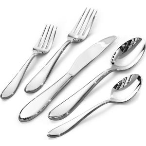 KINGSTONE 40-Piece Silverware Set for 8,18/10 Premium Stainless Steel Flatware Set, for Home, Restaurant, Wedding and Party Use, Mirror-Polished Cutlery Set, Dishwasher Safe