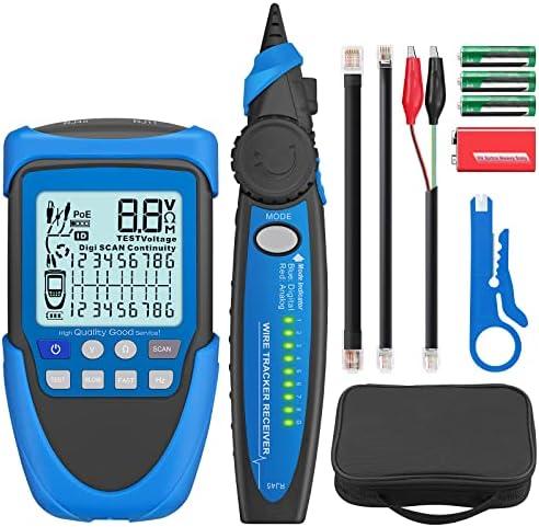 YGiTK Network Cable Tester, PoE Cable Tester for CAT5, CAT5e, CAT 6, CAT 7 CAT 8, RJ45, Multifunction Power Over Ethernet Tester, Cable Voltage Tester Line Location Finder Cable Tracer, Wire Tracker