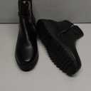 Women's Black Wedge Heel Ankle Booties Soft Leather Platform Side Zipper Sparkling Rhinestones Winter Warm Fur Lined Thickening Snow Boot (10)