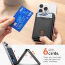 SURITCH for MagSafe Wallet with Stand, NFC-Supported Card Holder with RFID Blocking, Tri-fold Magnetic Wallet with Adjustable Stand Selfie Stick for iPhone 17/16/15/14/13/12 Series, Black