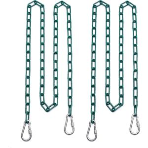 2 Swing Chains Heavy Duty (63") Fully Plastic Coated with 4 Free Quick Links Anti-Rust Iron Link Chains for Playground Kids Tree Swing Seat Accessories and Replacement (Green) 2 Swing Chains Heavy Duty (63") Fully Plastic Coated with 4 Free Quick Links Anti-Rust Iron Link Chains for Playground Kids Tree Swing Seat Accessories and Replacement (Green)