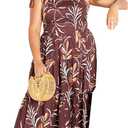 City Chic Plus Size Maxi Corrine PRT in SOL Leaf, XS
