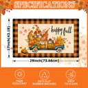 Happy Fall Doormat Thanksgiving Day Pumpkin Front Door Mat Autumn Harvest Vintage Rustic Yard Non Slip Seasonal Home Decorate Indoor Outdoor Party Decoration 17 X 29 Inch