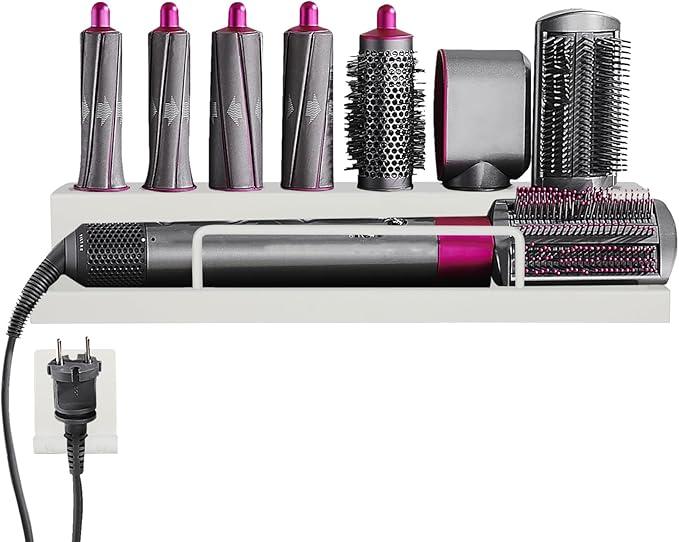 Airwrap Holder Storage Stand for Dyson Airwrap Wall Mount Curling Iron Accessories,Bathroom Organizer Holder for Airwrap,No Drilling Installation,Suitable for Bathroom|Bedroom