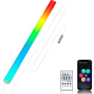 12" Under Monitor RGB Light Bar-Dense LEDs,16 Million Hues,USB-Powered, 3-Control (Button/Remote/App),LED Ambient Light for Gaming Room, Display Case & Desk Aesthetic LightingSilver