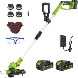 WORKIT 20V 3-in-1 Weed Eater/Edger/Mini Mower, Cordless Weed Wacker, 12 Inch-2*4.0Ah Battery