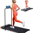 Walking Pad Treadmill with Handle Bar, Portable Small Treadmill for Home, 2026 Upgrade Compact Walking Treadmill with Handles, 3.0HP Under Desk Treadmills for Exercising, 0.6-7.6MPH, 350LBS