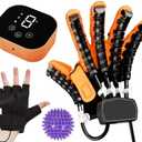 GENDOING Rehabilitation Robot Glove for Stroke, Robotic Hand Stroke Recovery Equipment, Fingers Strength Training Device for Hemiplegia, Strength Adjustable (Left Hand-M)