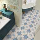 Peel and Stick Floor Tile: 10pcs11.81 * 11.81in self-Adhesive Floor Tile Sticker，Waterproof Vinyl Flooring for Bathroom/Kitchen/Bedroom/livingroom/Hallway(Blue)
