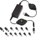 ReTrak 65W Universal AC Laptop Charger, ReTrak Laptop Charger with 14 Adapter Tips, Retractable Universal Laptop Power Adapter Charger, Ultrabook/Notebook/Netbook Wall Charger