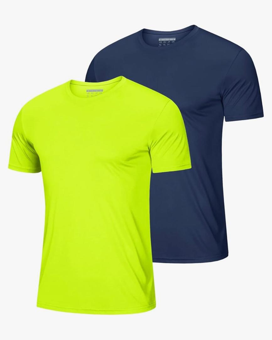 MAGCOMSEN 2 Pack Men's Short Sleeve Dry Fit Athletic Shirts UPF 50+ Running Gym Workout Tops Moisture Wicking Cooling Shirts 2XL