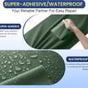 Self-Adhesive Canvas Repair Tape, 16" x 40" Waterproof Canvas Repair Patch, Fabric Patch Repairs Kit for Furniture, Tents, Sunbrellas, Boat Covers Awnings, Couches, Clothes, Bags Army Green