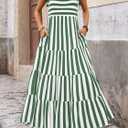 PRETTYGARDEN Women Dresses 2026 Summer Floral Sleeveless Maxi Dress Casual Spaghetti Strap Tiered Flowy Beach Long Dress (Large)