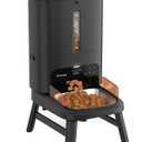 Automatic Dog Feeder for Large Breed - 15L/ 63 Cups Anti-Clog Dog Food Dispenser for 2-23mm Kibble, Elevated Stand, Large Food Tray, Dual Power, Up to 50 Portions 6 Meals Per Day, Keeps Fresh (Black)