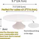Round White Ceramic Cake Stand 8 Inch, Decorative Cupcake Stand, Dessert Display Plates for Snacks and Cookies, Baby Shower, Birthday, Wedding Party Decor