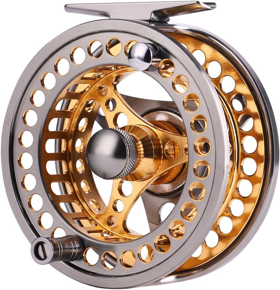 Sougayilang Fly Fishing Reel Large Arbor 2+1 BB with CNC-machined Aluminum Alloy Body and Spool in Fly Reel (5/6 Reel)