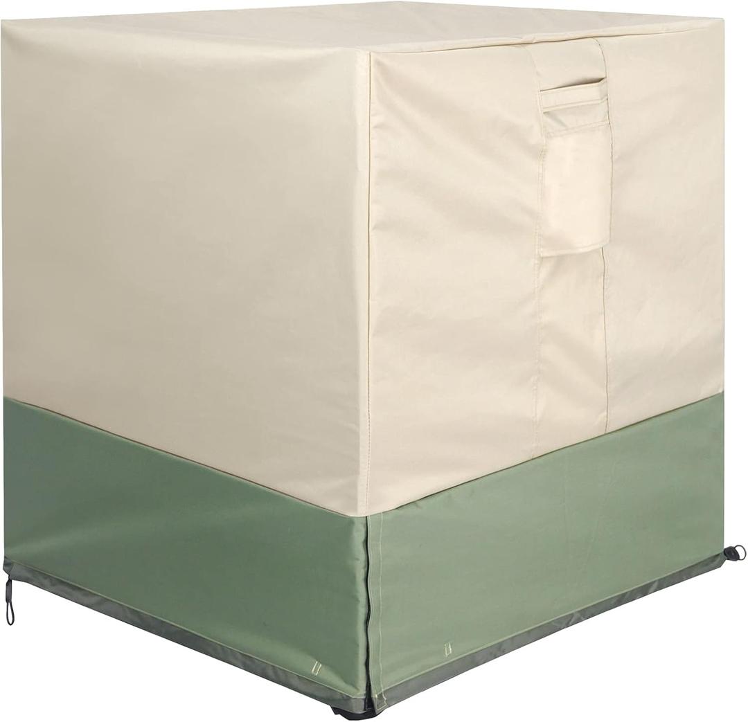 LooDro Air Conditioner Cover for Outside Units, 24 inch Outdoor AC Cover for Outside Unit Windproof, 600D Heavy Duty Oxford Fabric Fits up to 24" x 24" x 30"
