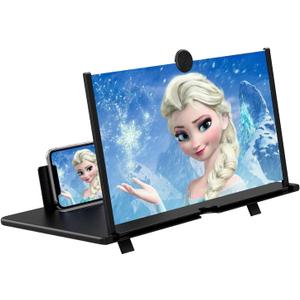 18" Screen Magnifier for Cell Phone 3D HD Magnifing Screen Enlarger Projector for Movies Videos and Gaming Foldable Phone Stand Holder with Screen AmplifierCompatible with All Smartphones