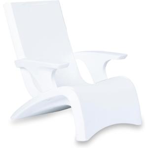 Step2 Vero Adirondack Chair, Stylish Poolside Lounger, Fade-Resistant, Waterproof Patio Furniture for Sun Shelf, Use in Pools up to 9-Inches of Water, Weighted, White