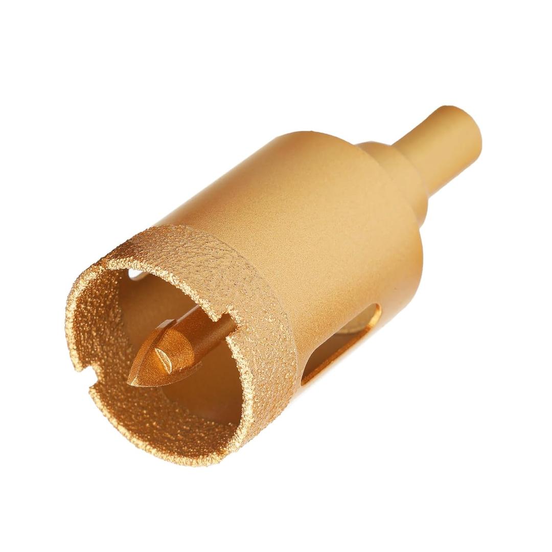 Brazed 1-3/4" Diamond Hole Saw, 45mm Tile Hole Cutter with Center Drill Bit, Core Drill Diamond Drill Bits for Porcelain Tile, Ceramic, Glass, Granite Quartz, Marble, Gemstone, Dry Drilling