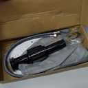 KPW Bathroom Faucets Stainless Steel Single Handle Matte Black Faucet Deck Mount 1 or 3 Hole with Deck and Pop-up Drain Water Supply Hoses with Overflow (4 Inch)