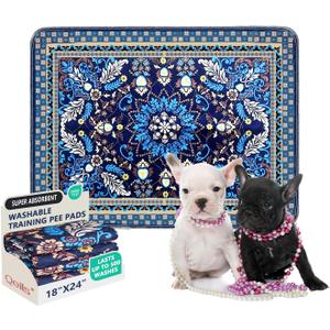 Qeils Reusable Puppy Pads, Washable Pee Pads Super Absorbent Dog Training Pads, Non-Slip Leakproof Wee Wee Pads for Crate, Floor, Potty Pads Feeding Mat Dog Pee 2 Pack 18"x24" Qeils Reusable Puppy Pads, Washable Pee Pads Super Absorbent Dog Training Pads, Non-Slip Leakproof Wee Wee Pads for Crate, Floor, Potty Pads Feeding Mat Dog Pee 2 Pack 18"x24"