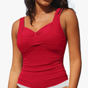 GRAPENT Tankini Tops for Women Modest Swimsuits Ruched Beach Padded Adjustable Strap Swimwear Bathing Suit Swim Top Only, Size XL