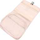 Travel Toiletries Bag Women's Makeup Organizer Bag Hooks for Household Travel (21X21X8CM, Beige)