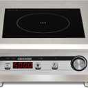 Commercial Induction Cooktop 5000W/220V Professional Commercial Range Countertop Burners Hot Plate Electric Stove for Kitchen Restaurant Hotel School (Silver White)