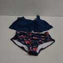 Tempt Me Women Teal Floral Two Piece High Waisted Bikini Swimsuit Ruffle Bathing Suits Tummy Control Tankini XL