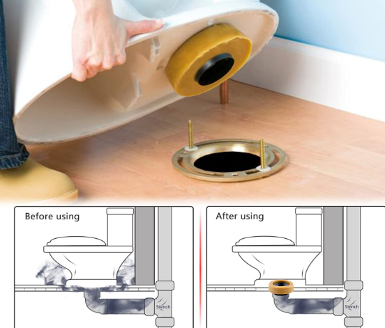 boeemi Extra Thick Wax Ring Toilet Kit,with Bolts for Reinstallation of the Toilet,Fits 3-inch or 4-inch Waste Lines , 1 Pack