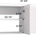 White Laundry Room Cabinets and Storage with 4 Doors and Utility Adjustable ShelfGabinetes Para Cocina Cupboard Kitchen Organizers and Storage Pantry Wall Mounted 12.4"D x 47.2"W x 19.7"H