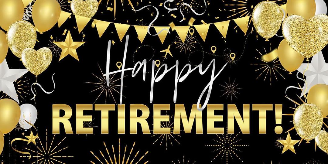 78.74''x39.37'' Retirement Banner Happy Retirement Party Decorations for Office F320