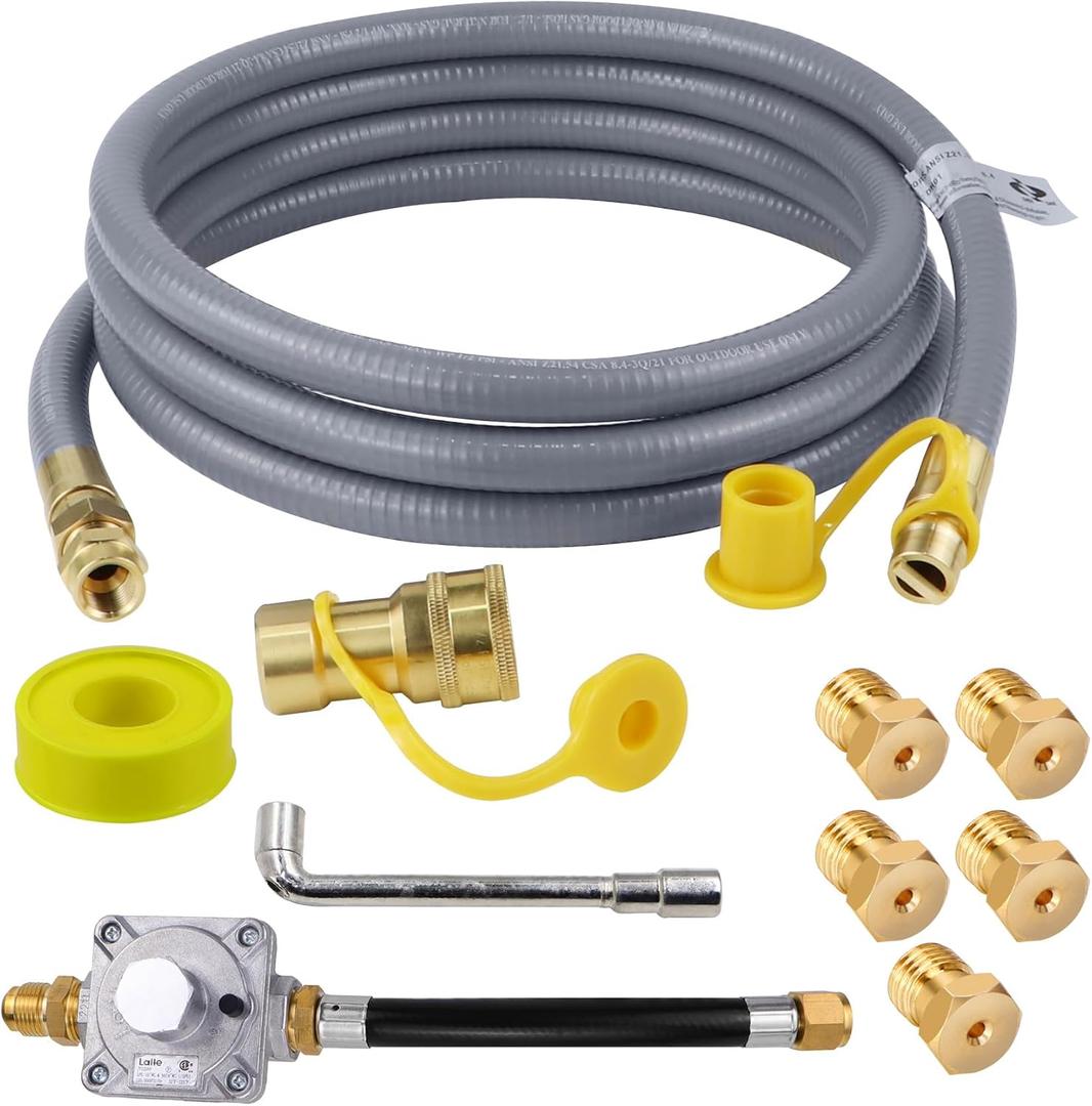 Propane to Natural Gas Conversion Kit for Nexgrill Grills, 10FT 1/2'' Natural Gas Hose and Regulator, Convert Propane to Natural Gas,Natural Gas Conversion Kit for Grills