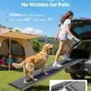 VEVOR Dog Ramp for Cars, 63" L x 17" W, Folding Pet Ramps for Medium & Large Dogs up to 250lbs, Pet Stair Ramp with Non-Slip Felt Rug Surface, Portable Outdoor Dog Car Ramps for SUV & Truck