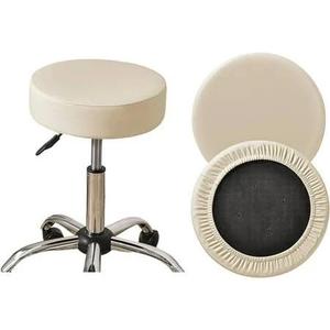 Stool Covers Round 2 Pack Bar Stool Covers Watedrproof Cushion Round Bar Stool Seat Covers for Bar Round Chair, Ivory 