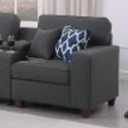127" Modular Sectional Sofa with Movable Ottoman&Nailhead Trim Armrest,L-Shape Convertible Couch W/Cup Holder,USB Port&Hidden Storage Box,7 Seat Chenille Sectionals,6 Pillow,for Living Room,Gray